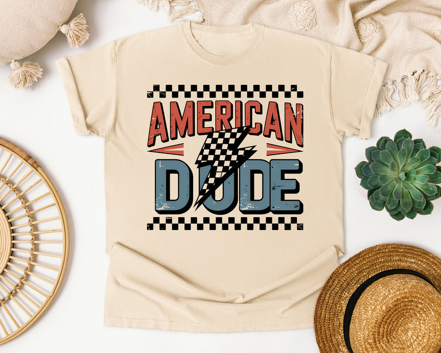American Dude graphic tee in Ivory