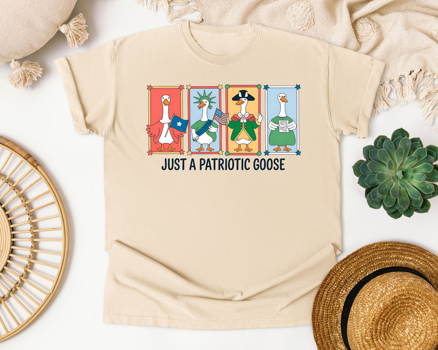 Just A Patriotic Goose graphic tee in Ivory