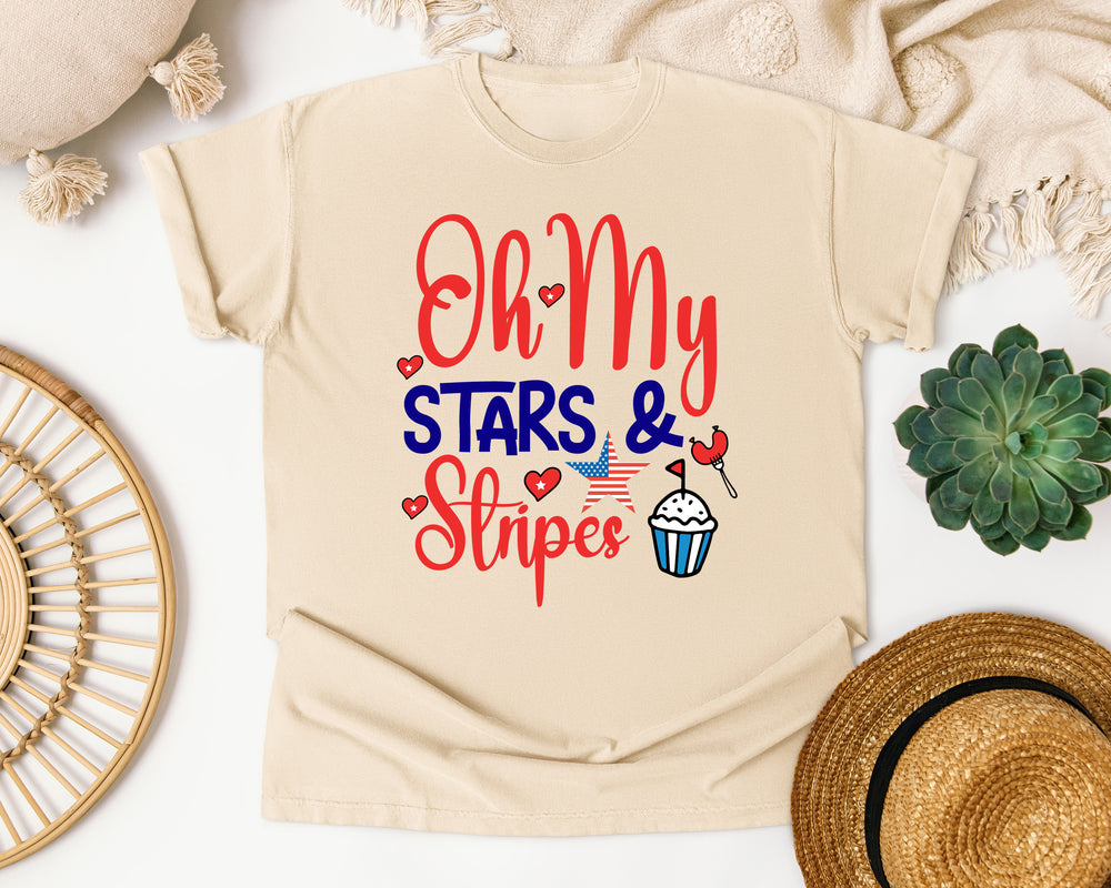 Oh My Stars And Stripes graphic tee in Ivory