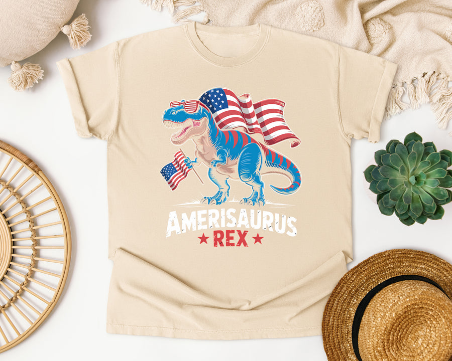 Amerisaurus Rex Pink graphic tee in Ivory