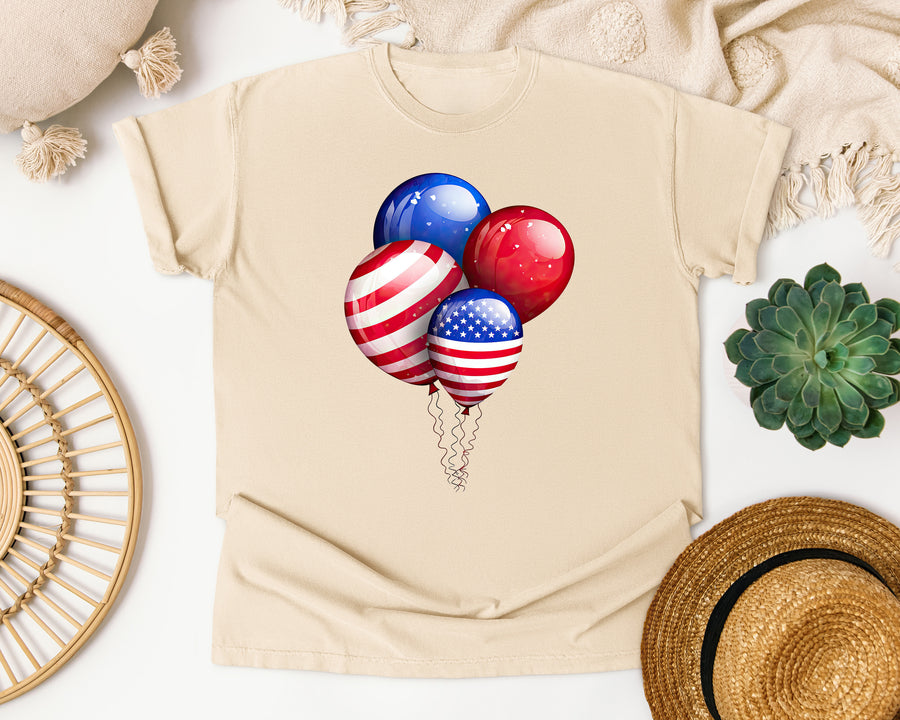 Patriotic Balloons graphic tee in Ivory