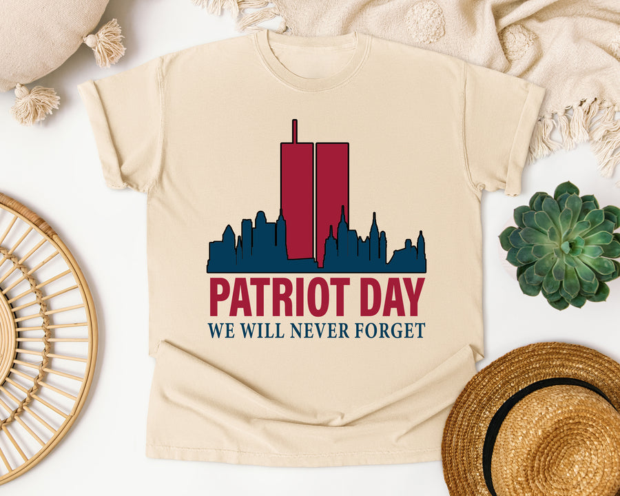 Patriot Day We Will Never Forget Red 4 graphic tee in Ivory