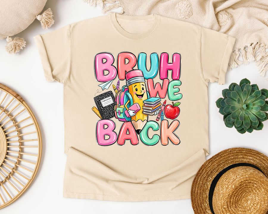 Bruh We Back Pencil graphic tee in Ivory