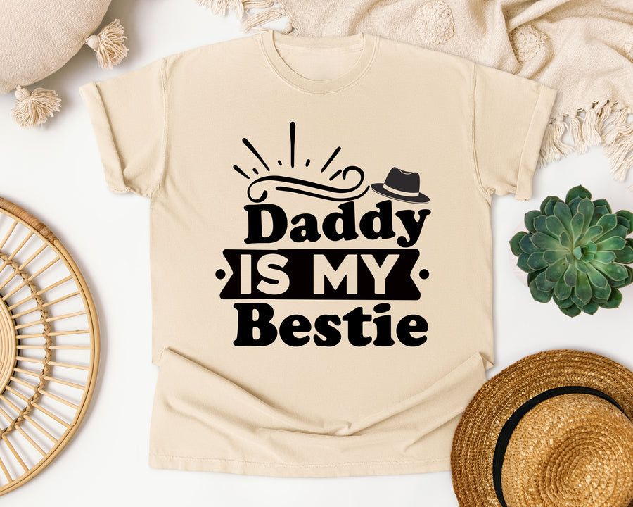 Daddy Is My Bestie Black graphic tee in Ivory
