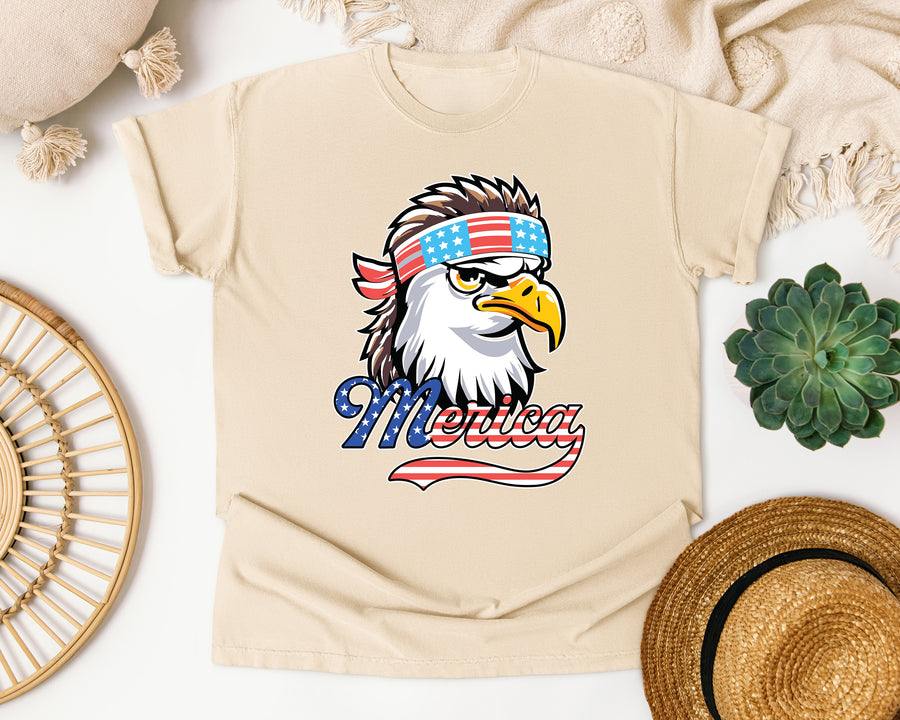 Merica Grey graphic tee in Ivory