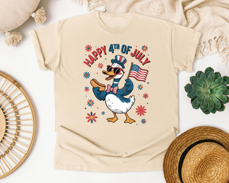 Happy 4th Of July Grey 2 graphic tee in Ivory