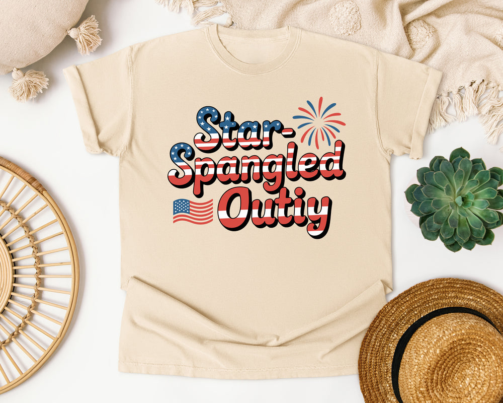 Star Spangled Cutie Grey 2 graphic tee in Ivory