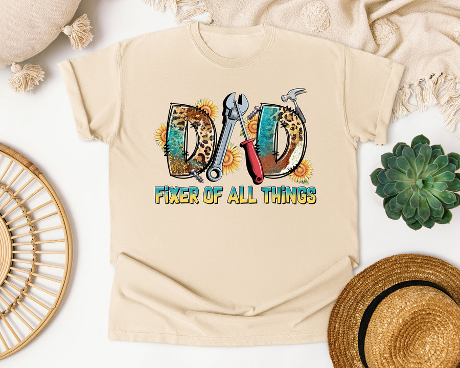Dad Fixer Of All Things Brown 2 graphic tee in Ivory