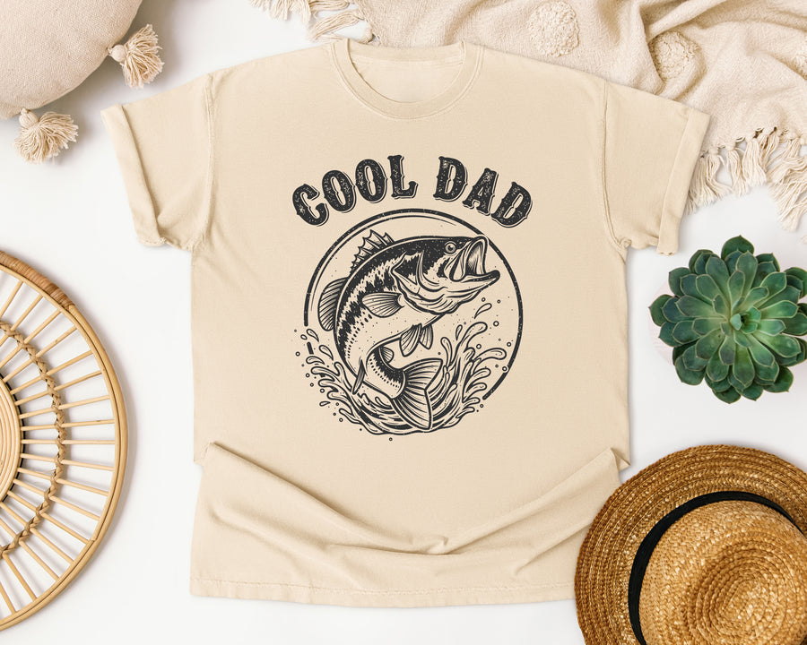 Cool Dad Bass Fishing graphic tee in Ivory