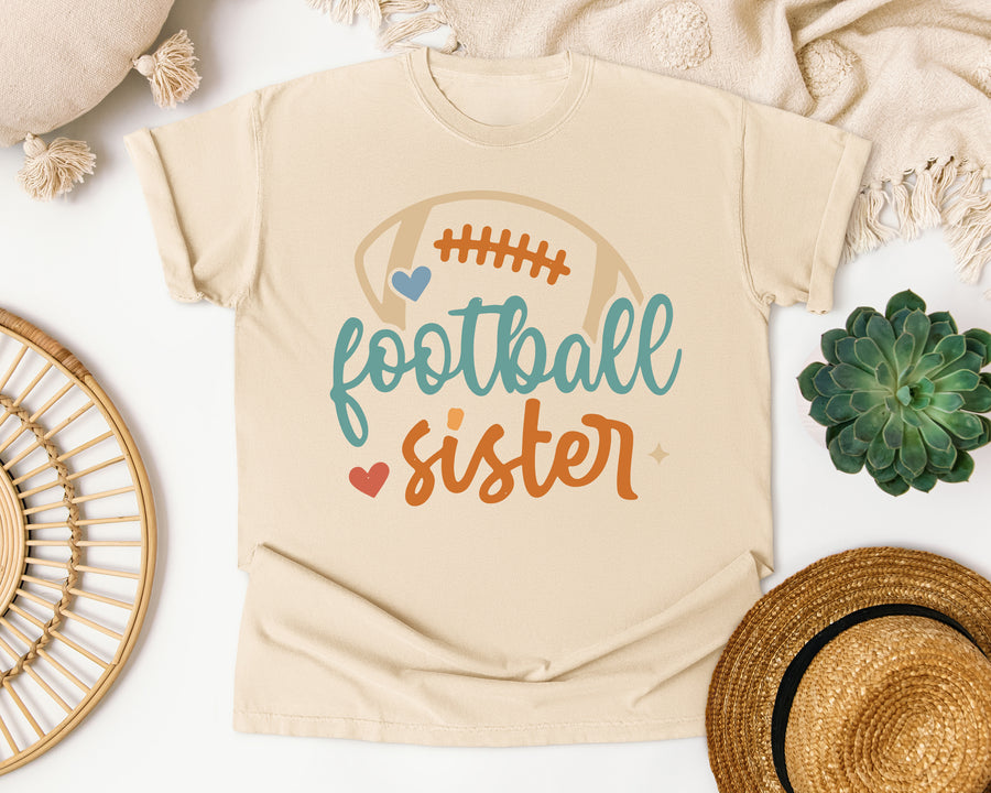 Football Sister Script graphic tee in Ivory