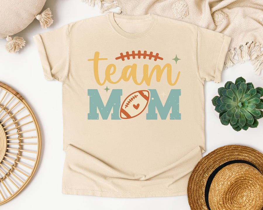 Team Mom Football graphic tee in Ivory