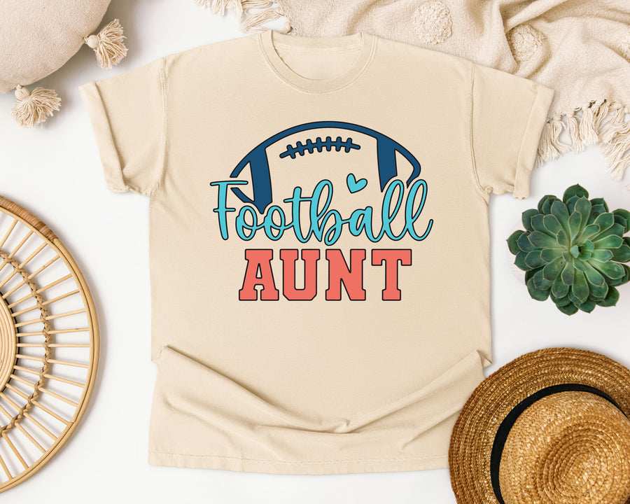 Football Aunt graphic tee in Ivory