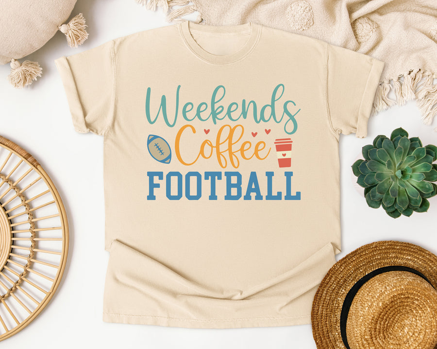 Weekends Coffee Football graphic tee in Ivory