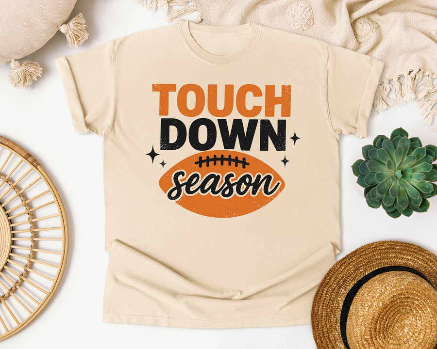 Touch Down Season Distressed graphic tee in Ivory