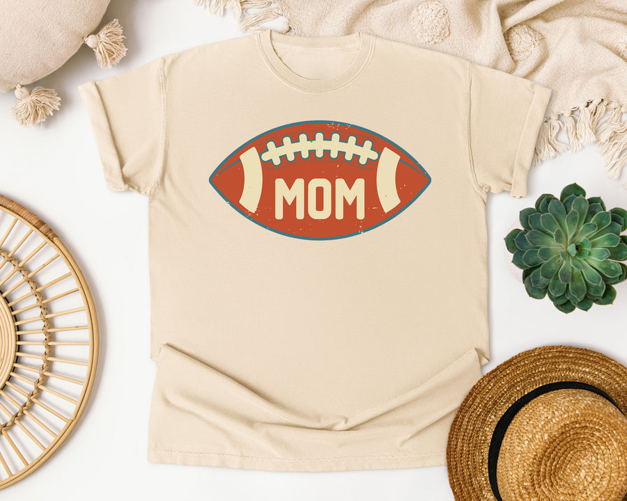 Football Mom Ball Retro graphic tee in Ivory