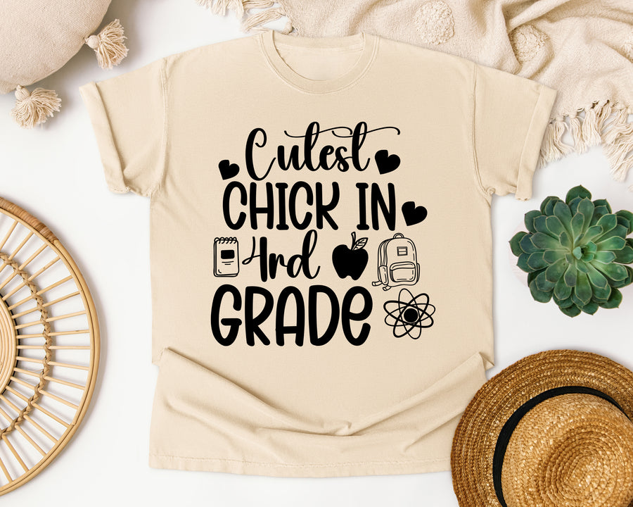 Cutest Chick In 3rd Grade graphic tee in Ivory