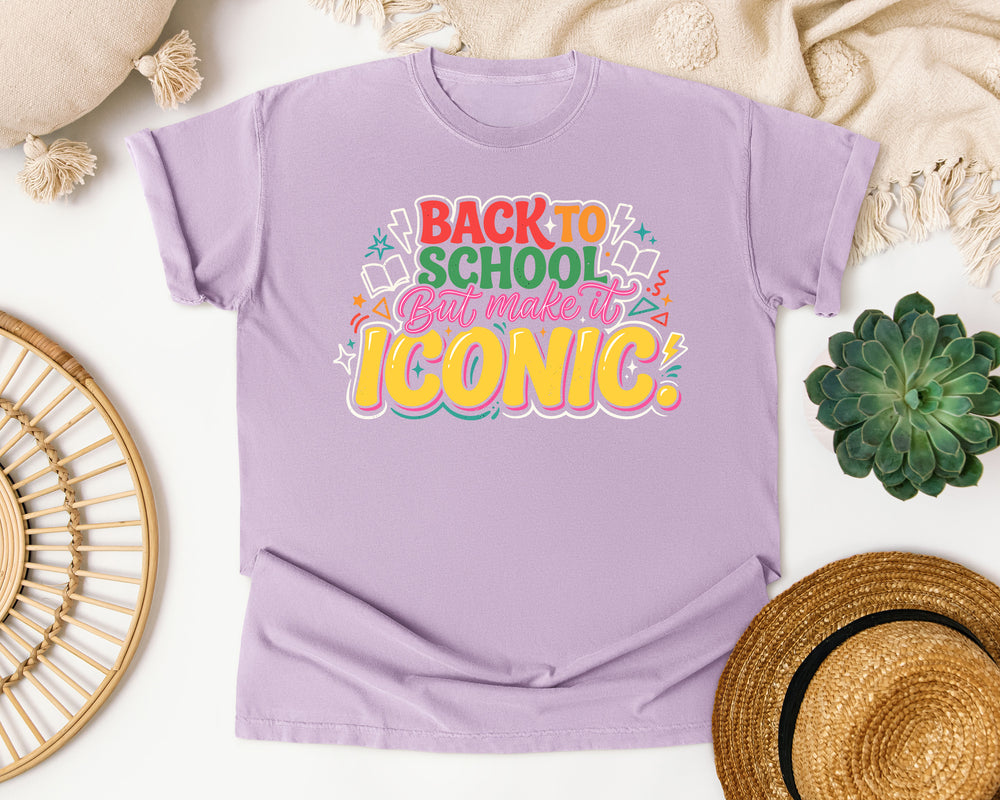 Back To School But Make It Iconic graphic tee in Orchid