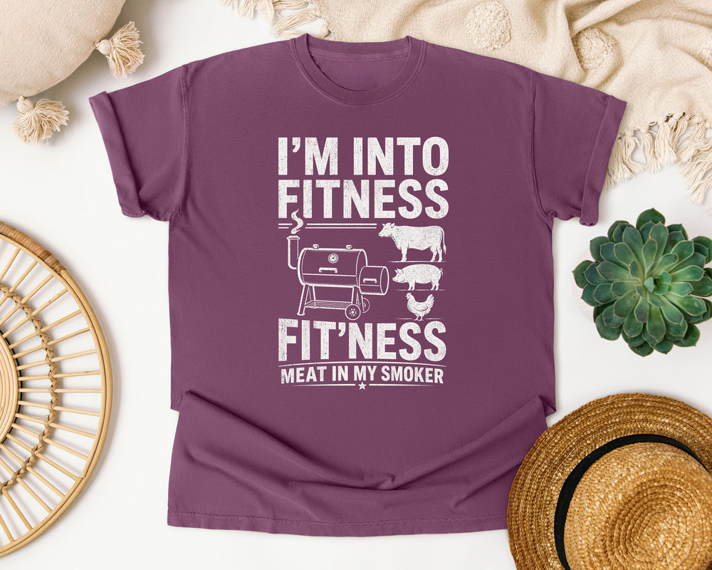 I'm Into Fitness Meat Smoker graphic tee in Berry Comfort Colors 1717