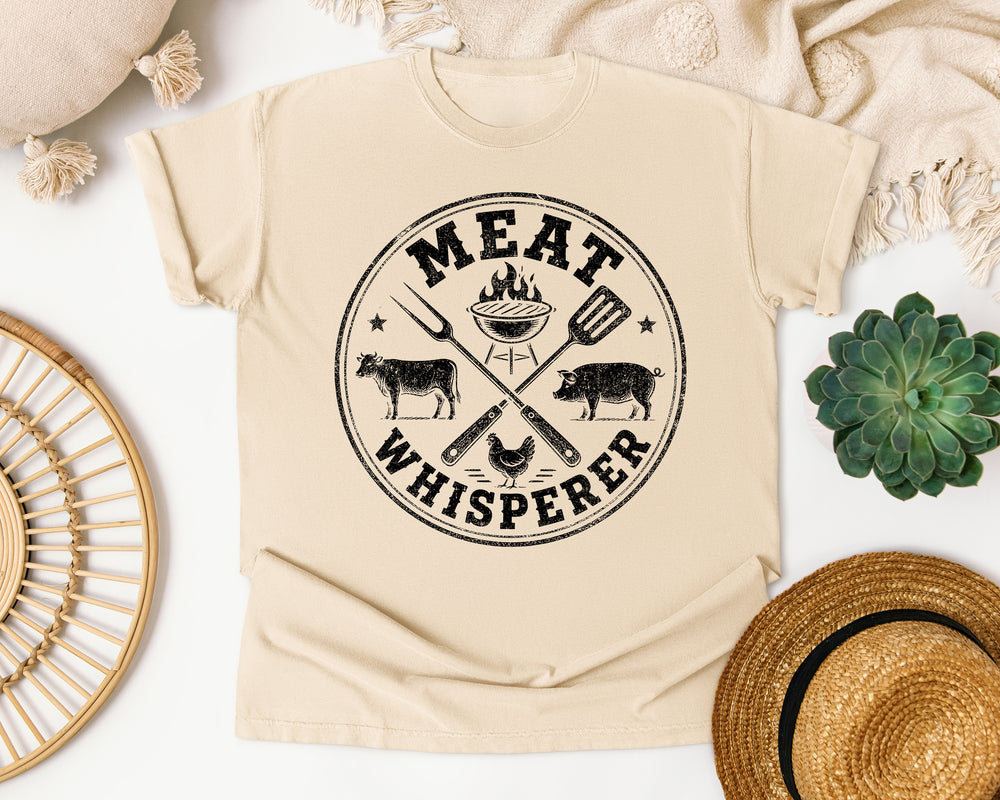 Meat Whisperer graphic tee in Ivory Comfort Colors 1717