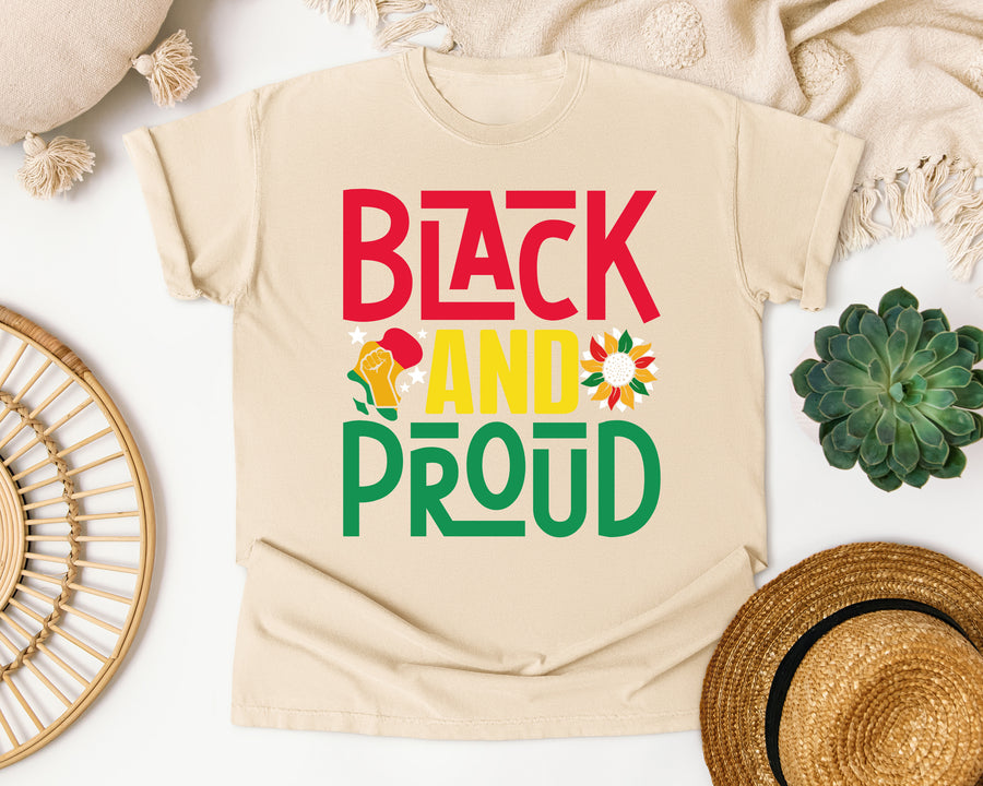 Black And Proud graphic tee in Ivory Comfort Colors 1717