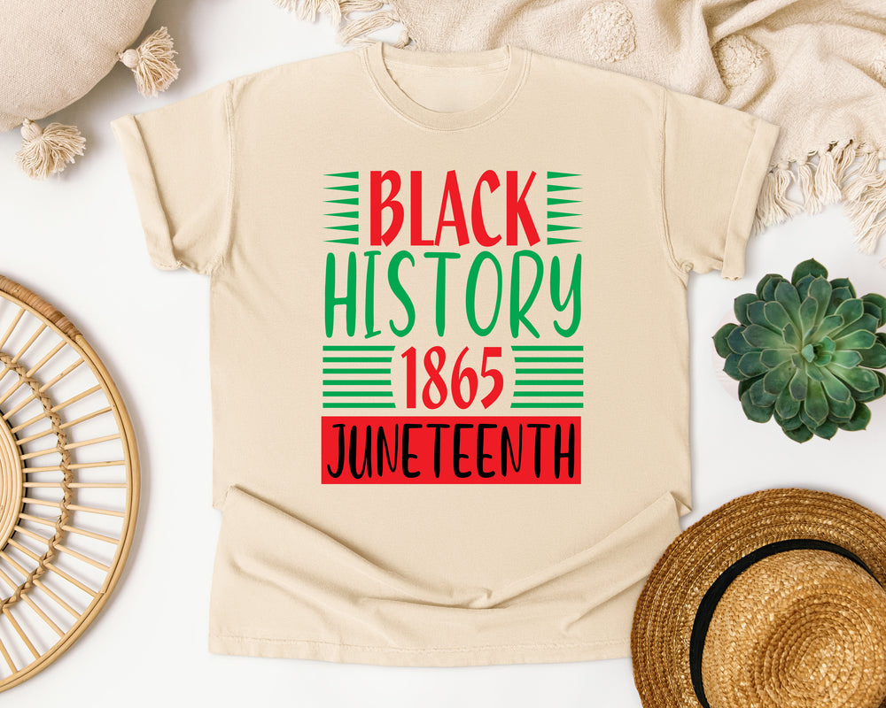 Black History 1865 Juneteenth graphic tee in Ivory Comfort Colors 1717