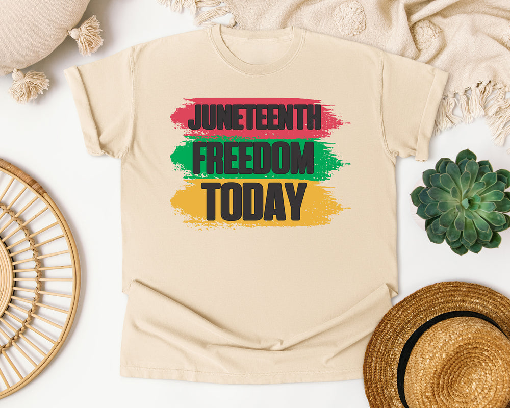 Juneteenth Freedom Today graphic tee in Ivory Comfort Colors 1717