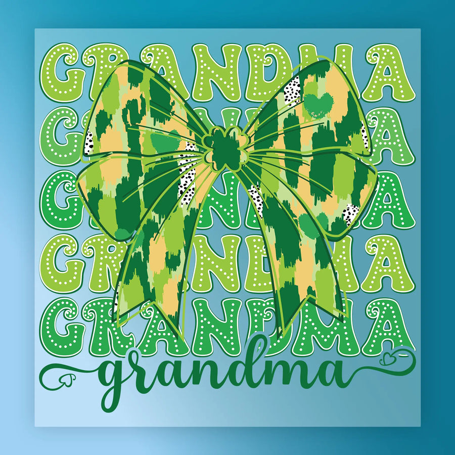 Grandma Celebration Bow Design DTF Transfer - InkMerge Heat Press Design