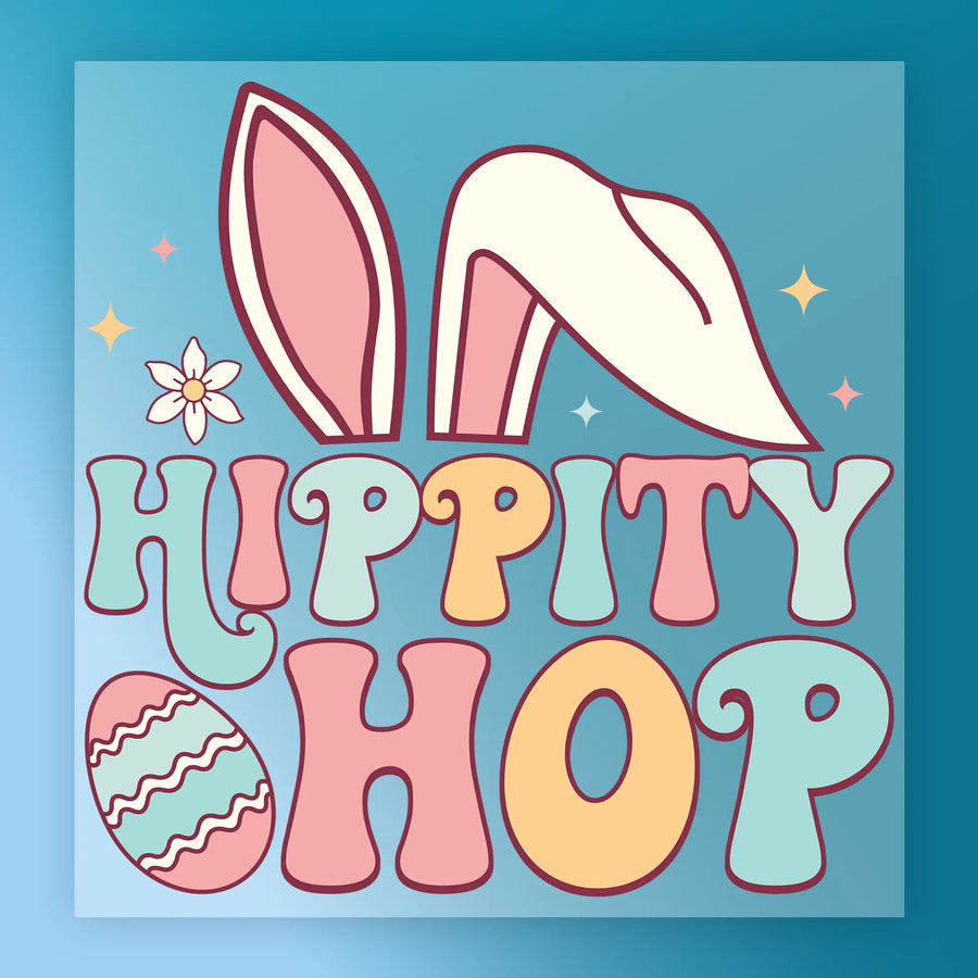 Hippity Hop Easter Bunny Ears DTF Transfer - InkMerge Heat Press Design