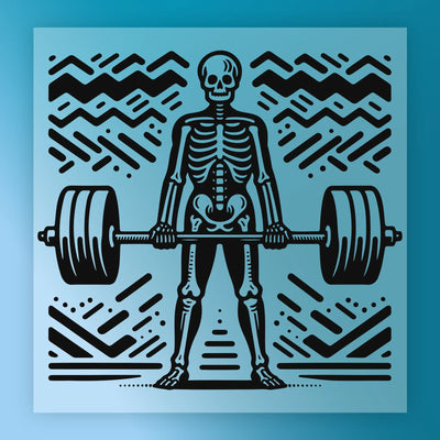 Skeleton Weightlifting Humor - Heat Press Ready - InkMerge DTF Transfer