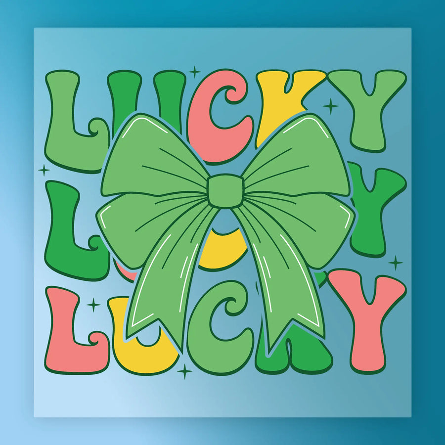 Lucky Green Bow Shirt Design DTF Transfer - InkMerge Heat Press Design