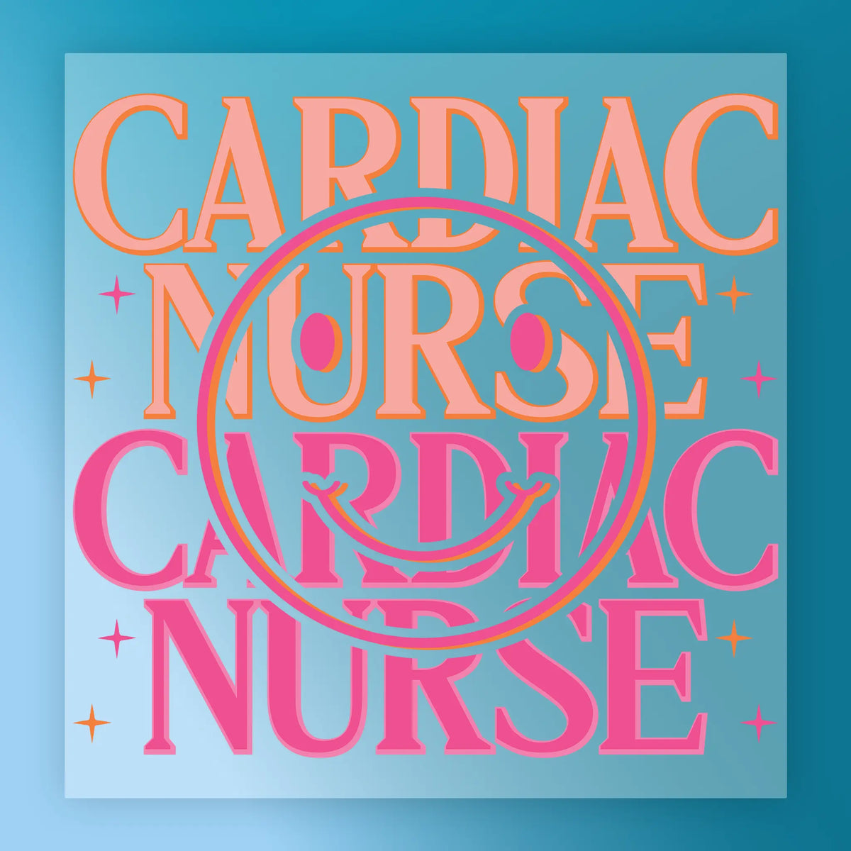 Cardiac Nurse Pride Design DTF Transfer - InkMerge Heat Press Design