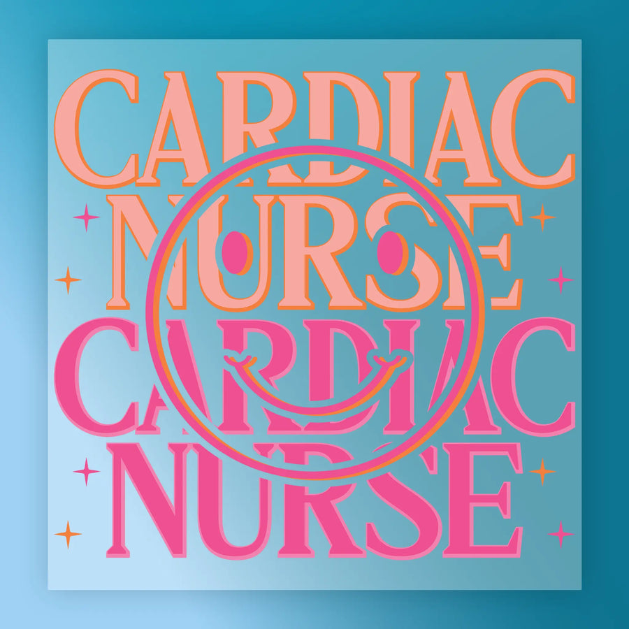 Cardiac Nurse Pride Design DTF Transfer - InkMerge Heat Press Design