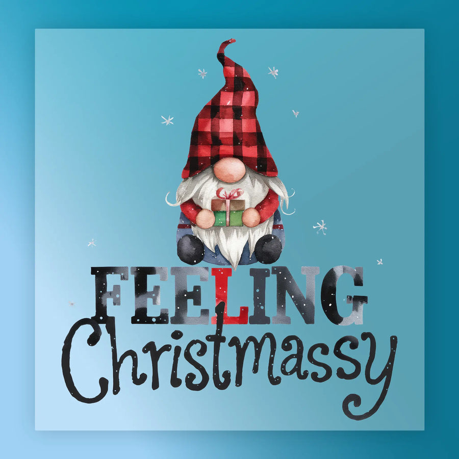 Feeling Christmassy Gnome Design DTF Transfer - InkMerge Heat Press Design