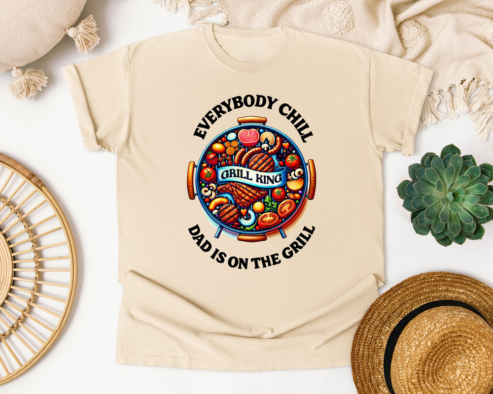 Dad Is On The Grill graphic tee in Ivory Comfort Colors 1717