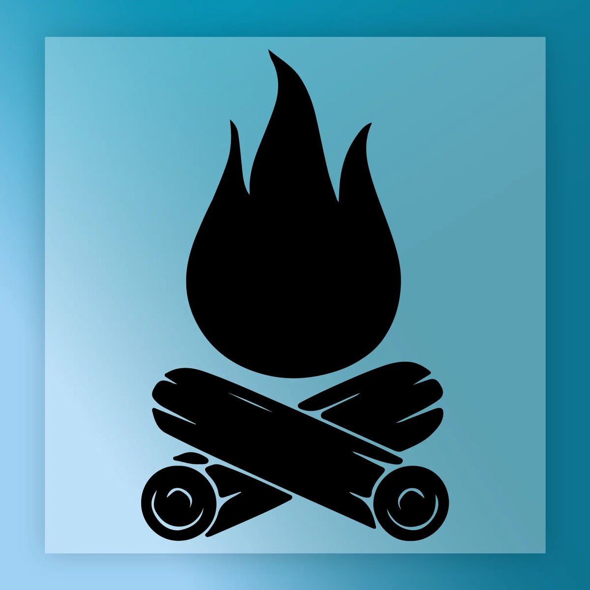 Campfire Adventure Silhouette DTF Transfer - InkMerge Heat Press Design