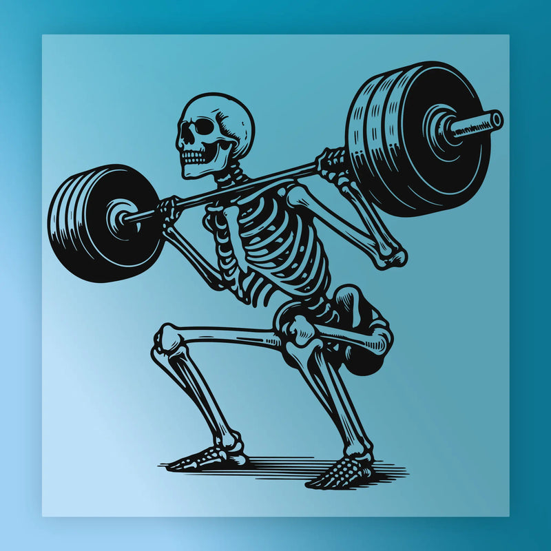 Skeleton Weightlifting Humor - Ready to Press - InkMerge DTF Transfer