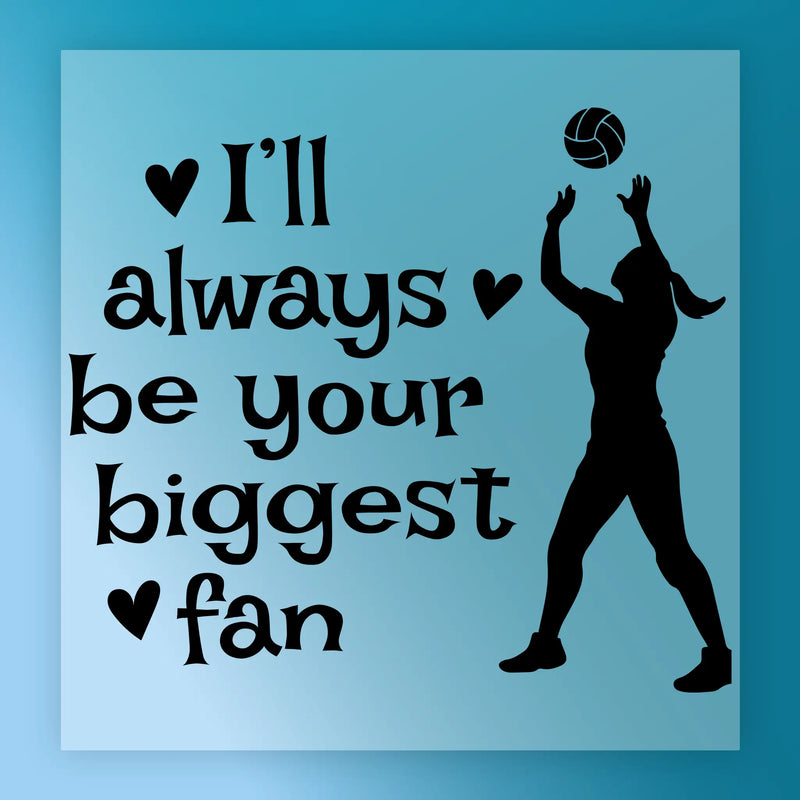 Biggest Fan Volleyball Silhouette - Heat Press Ready - InkMerge DTF Transfer