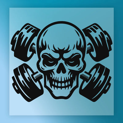 Skull Dumbbell Design - Ready to Press - InkMerge DTF Transfer