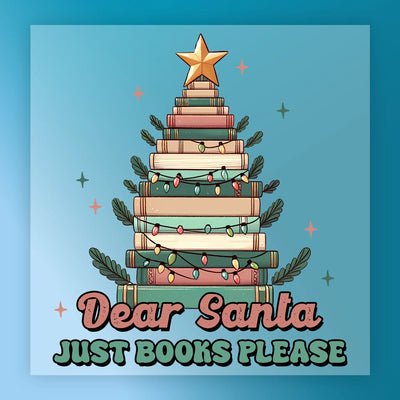 Book Lover Dear Santa - Heat Press Ready - InkMerge DTF Transfer