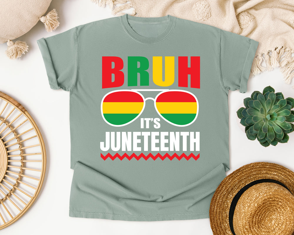 Bruh It's Juneteenth graphic tee in Bay Comfort Colors 1717