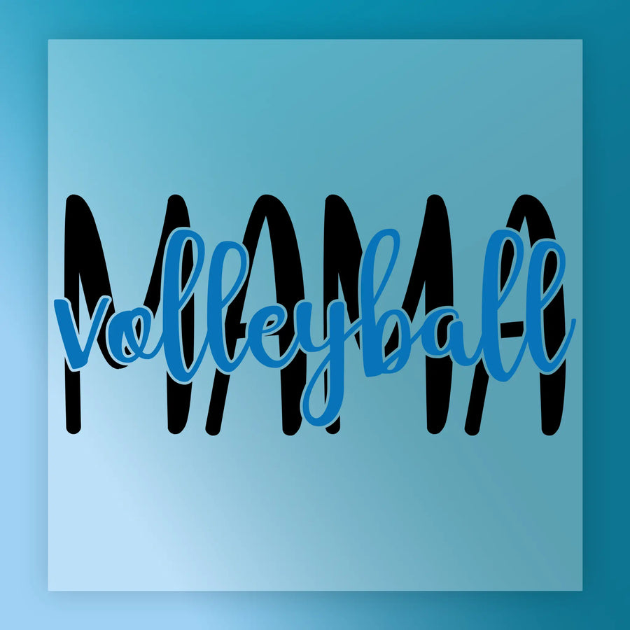 the word "volleyball" written in a stylized font, with the letters "M" and "A" being larger than the other letters.