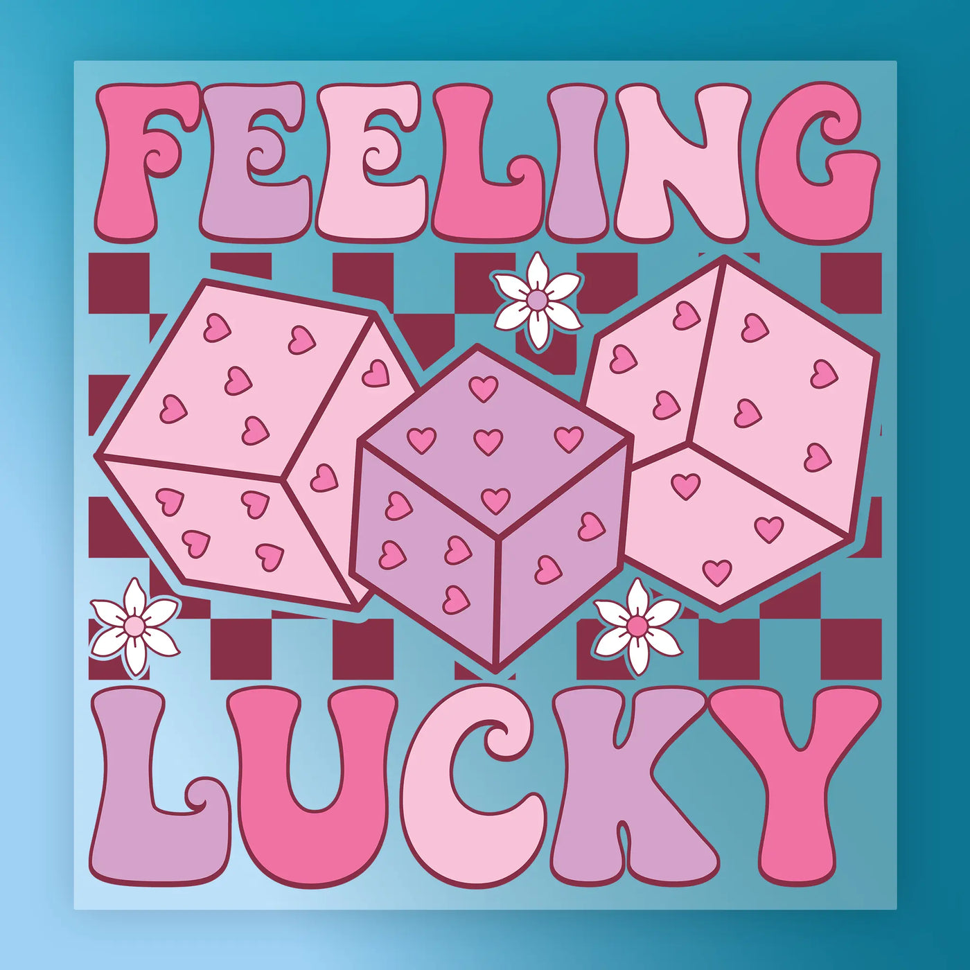 Feeling Lucky Heart Dice DTF Transfer - InkMerge Heat Press Design