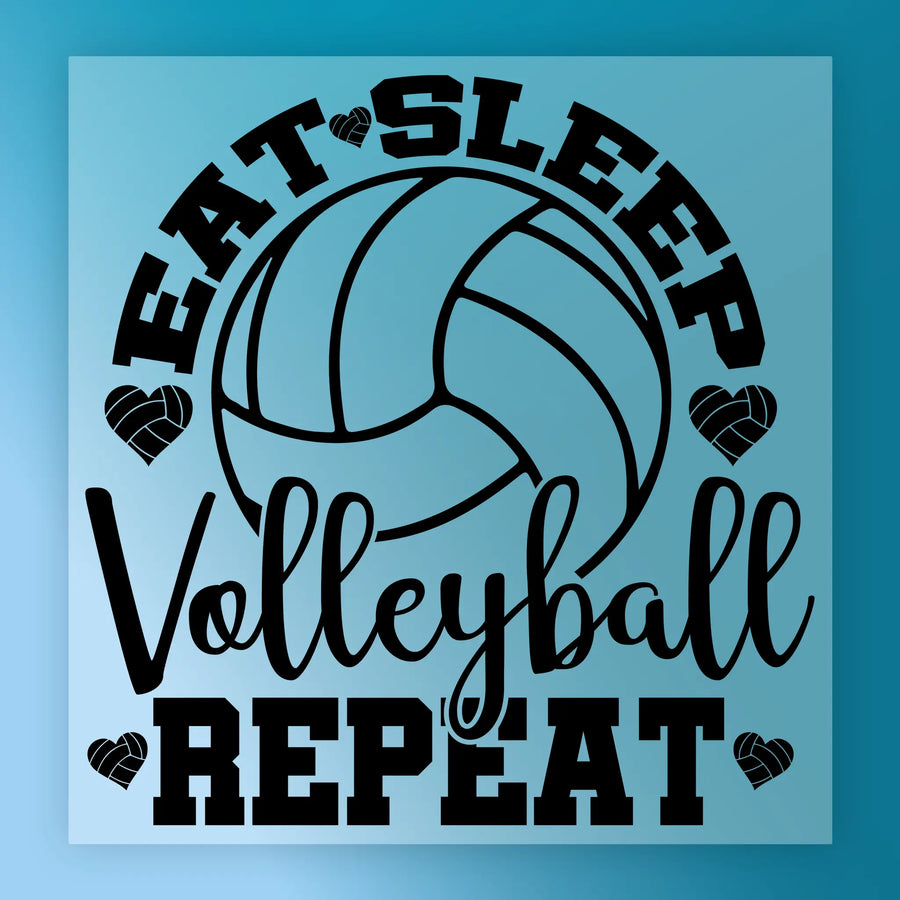 Eat Sleep Volleyball Repeat Design DTF Transfer - InkMerge Heat Press Design