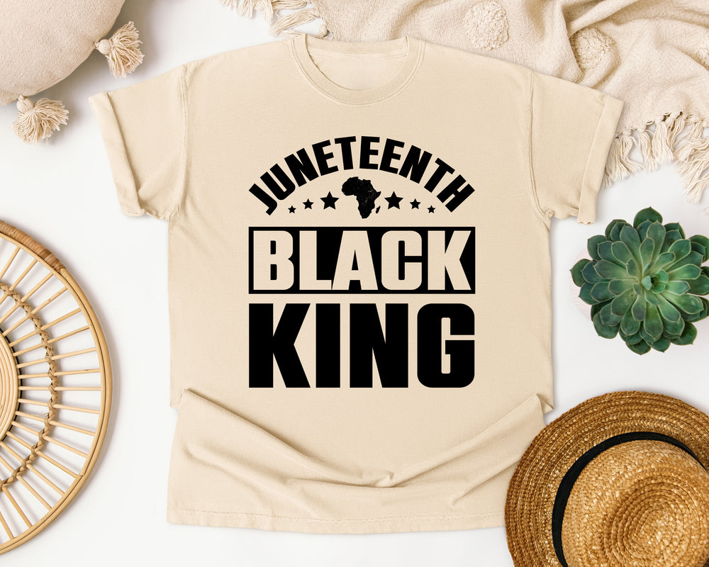 Juneteenth Black King Bold graphic tee in Ivory Comfort Colors 1717