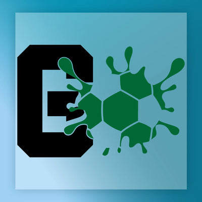 Energetic Soccer Splash Letter E Design - Heat Press Ready - InkMerge DTF Transfer