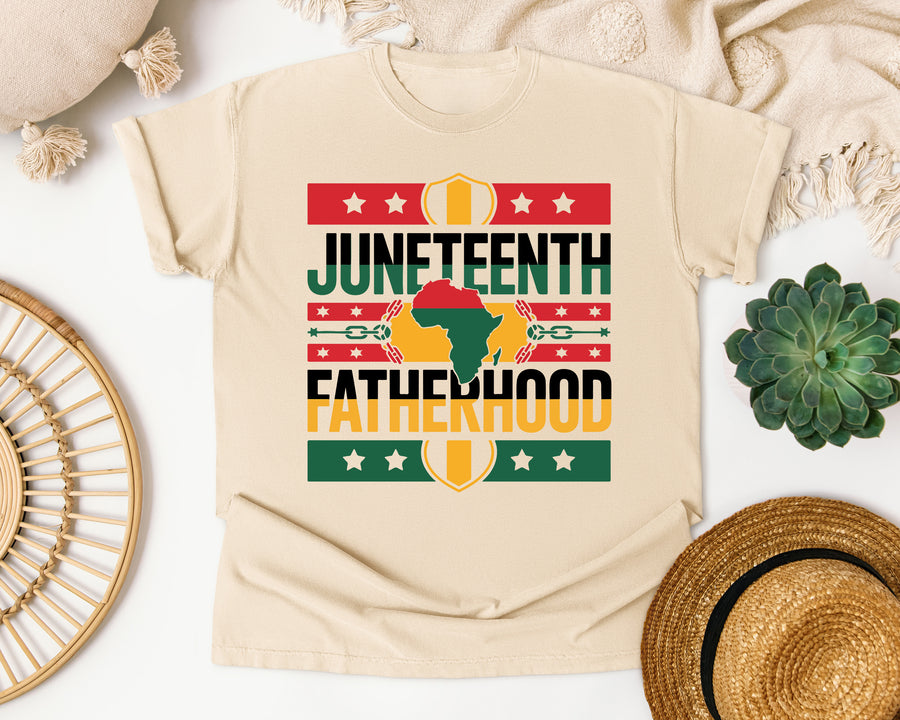 Juneteenth Fatherhood Africa graphic tee in Ivory Comfort Colors 1717