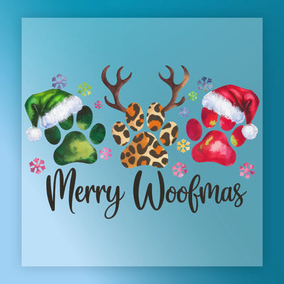 Merry Woofmas Festive Dog Lover Design - Heat Press Ready - InkMerge DTF Transfer