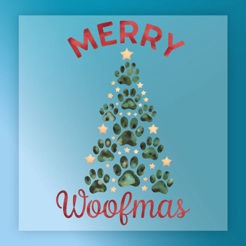 Merry Woofmas Dog Paw Tree Design - Heat Press Ready - InkMerge DTF Transfer