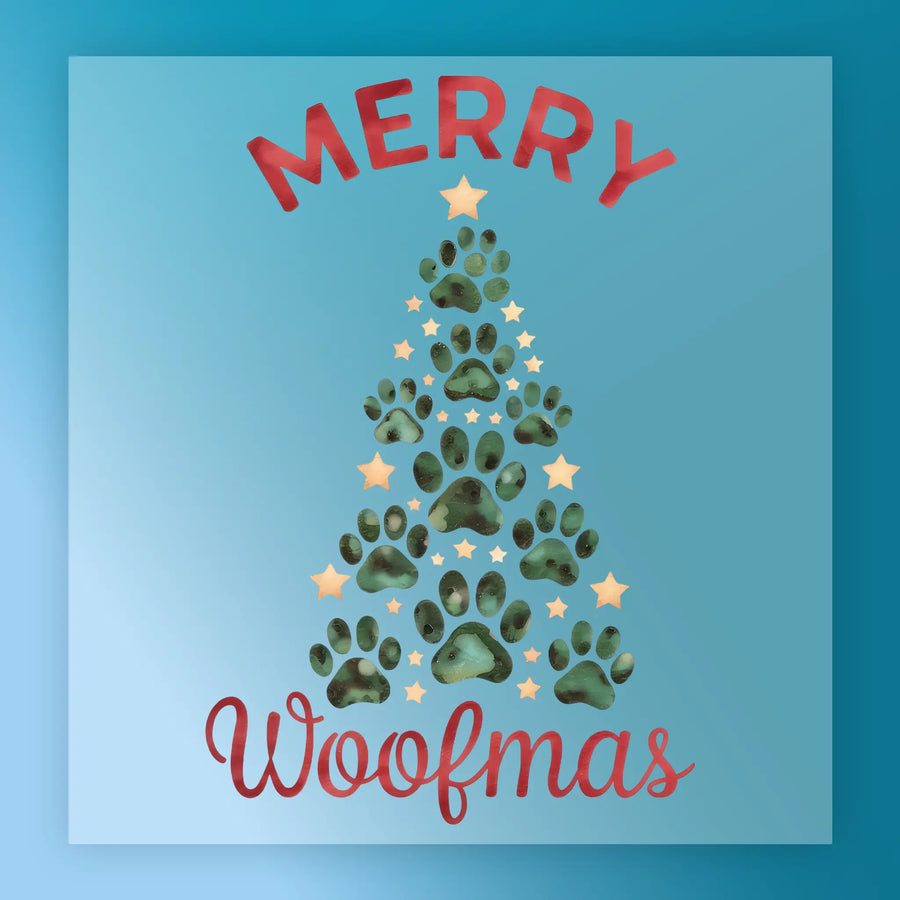 Merry Woofmas Dog Paw Tree Design DTF Transfer - InkMerge Heat Press Design