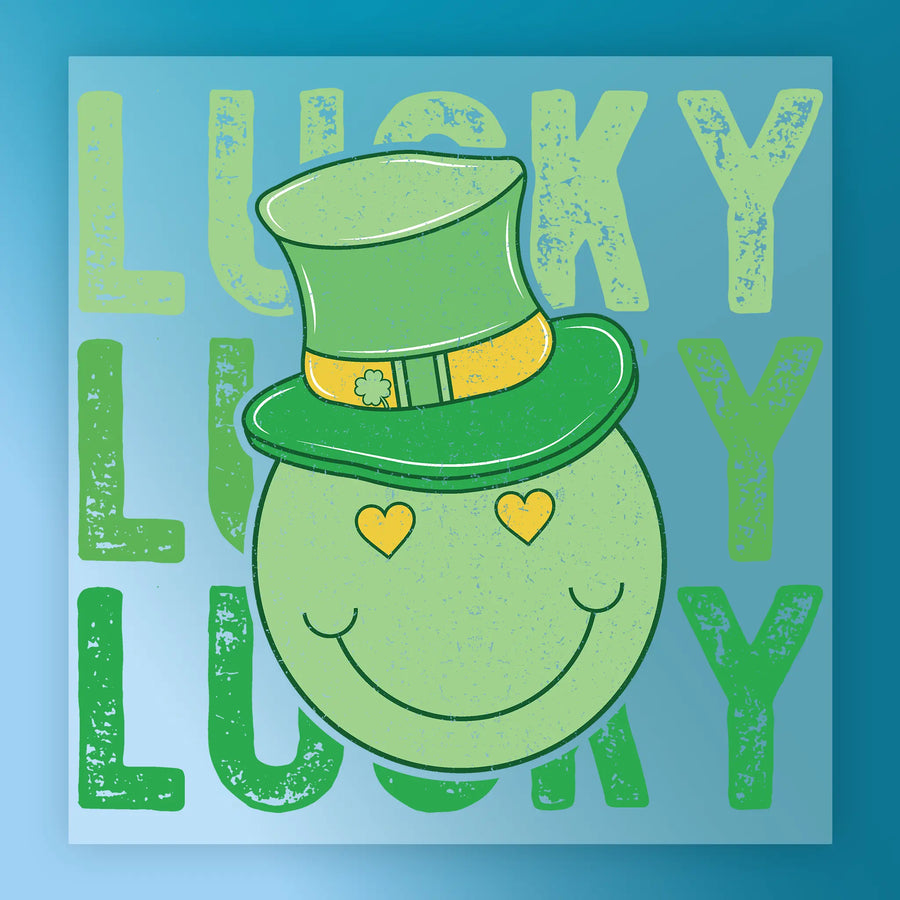 Lucky Smiley Leprechaun DTF Transfer - InkMerge Heat Press Design